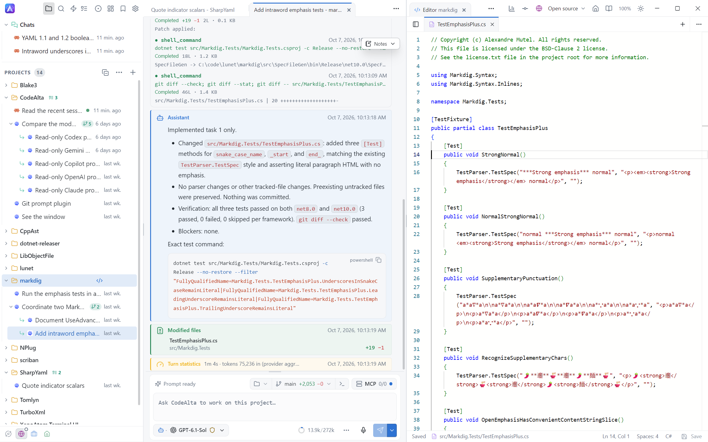 CodeAlta Desktop in the light theme
