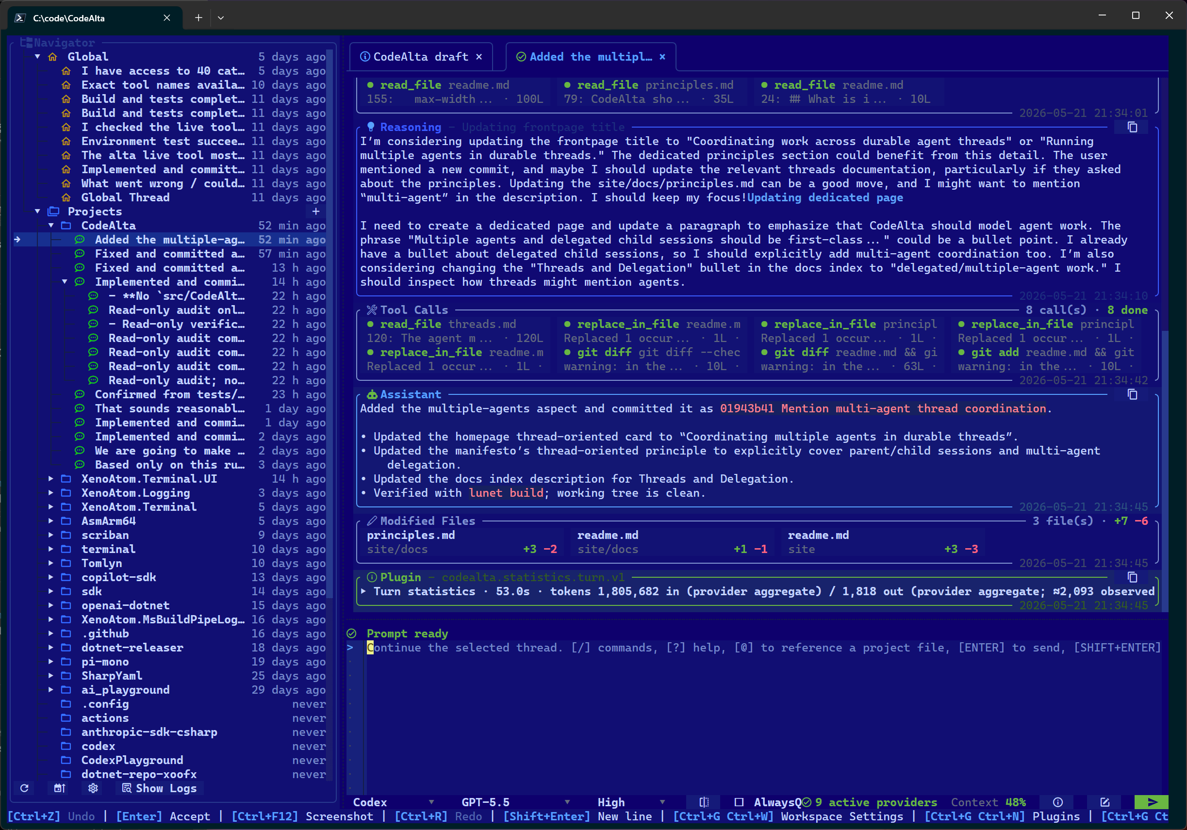 CodeAlta blue theme